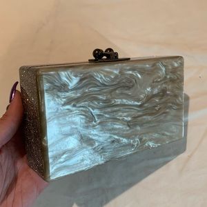 Edie Parker Pearlescent & Sparkle Clutch